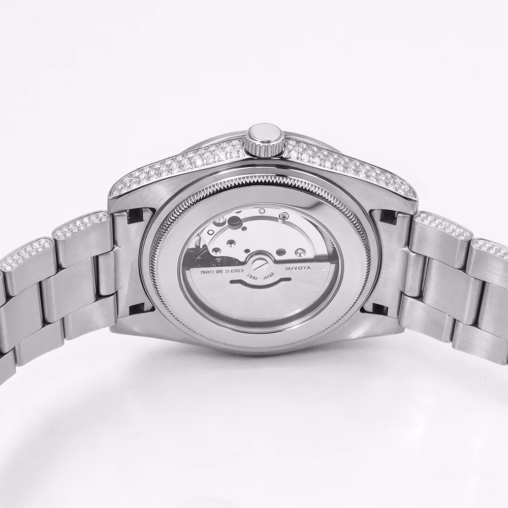 Luxury Iced Out Moissanite Watch — Automatic Bust Down Wristwatch - Image 3